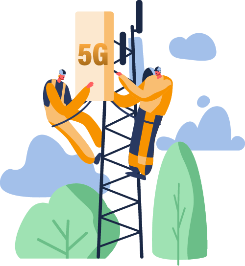 Illustration of working at height safety training exercise