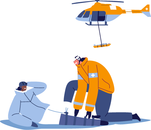 Illustration of helideck emergency response team training
